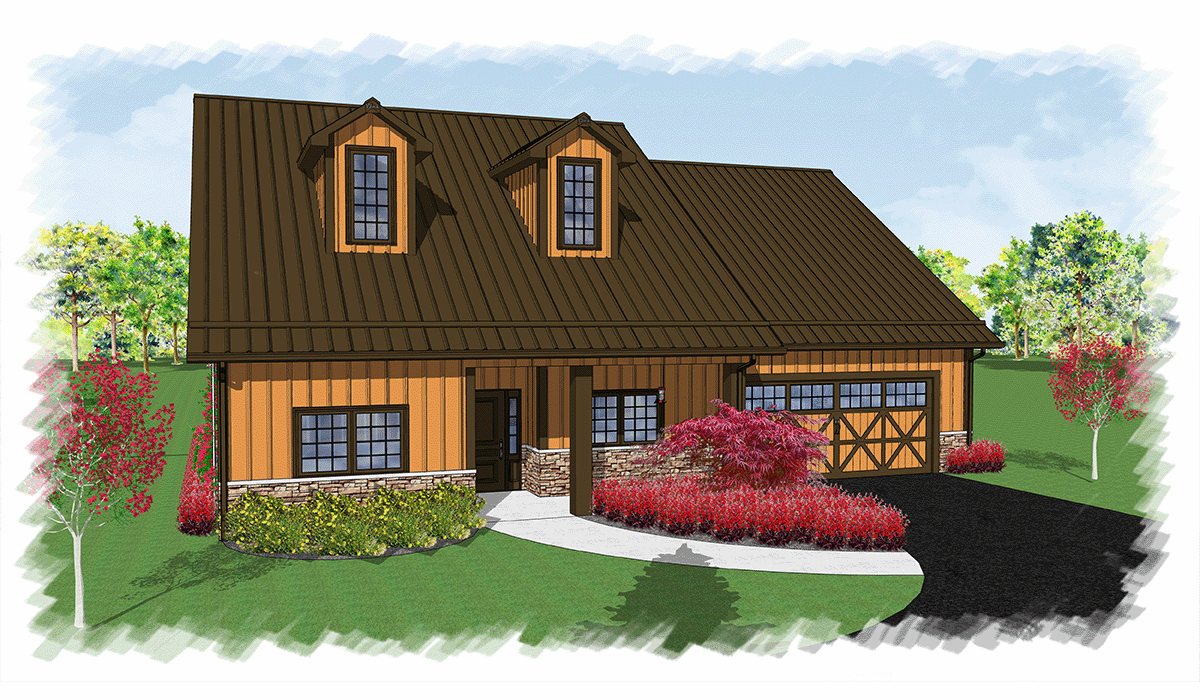 Illustration of a pole barn home